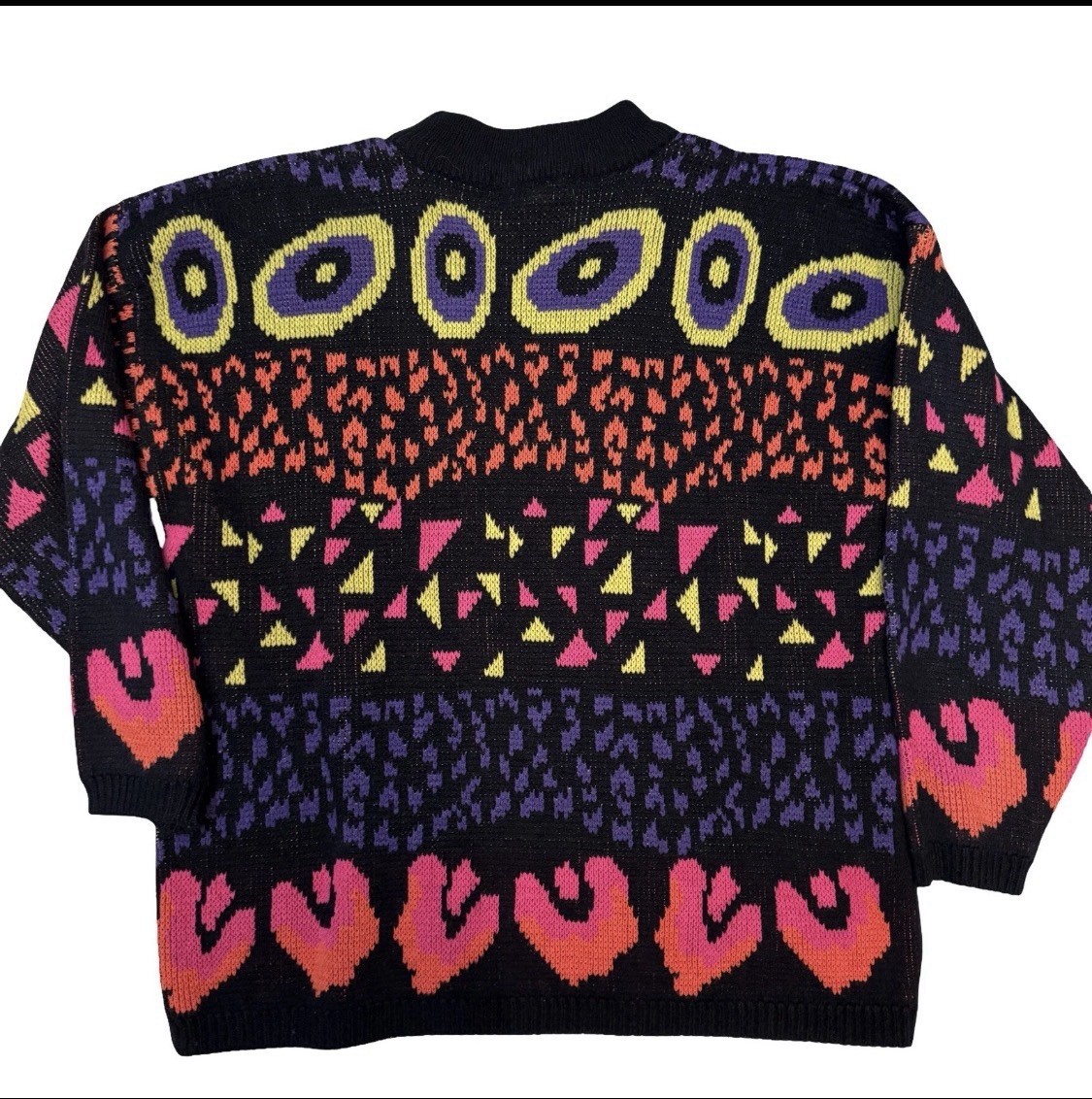 Vintage Jamie Scott 80s Abstract Geometric Sweater Made In Korea L Retro Funky