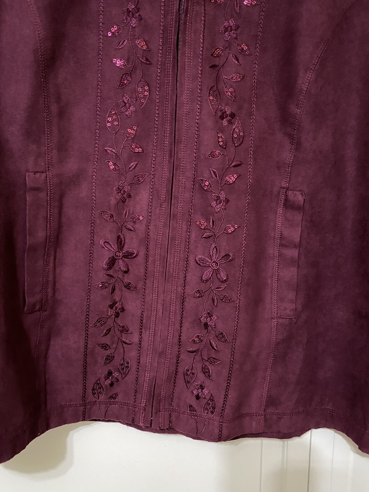 Vintage Bon Worth 3 Piece Purple Poly Suede Sportswear Set Shirt Pants Jacket S