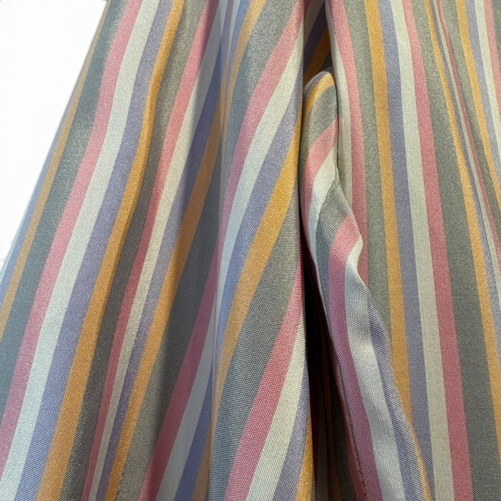 Carlisle Womens Vintage 100% Silk Striped Button Down Blouse Multi Color Size 10