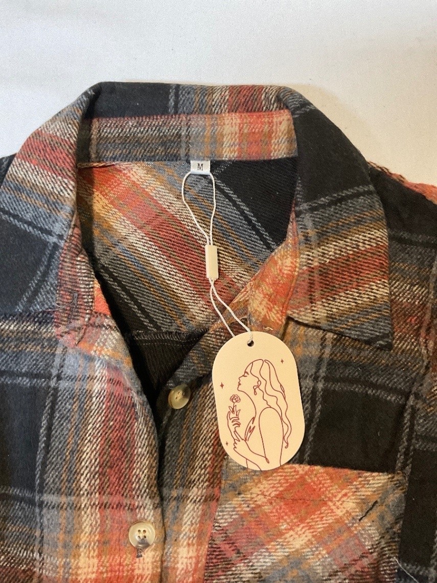 Democracy Plaid Flannel Shirt Women M Long Sleeve Button Down Cotton Casual