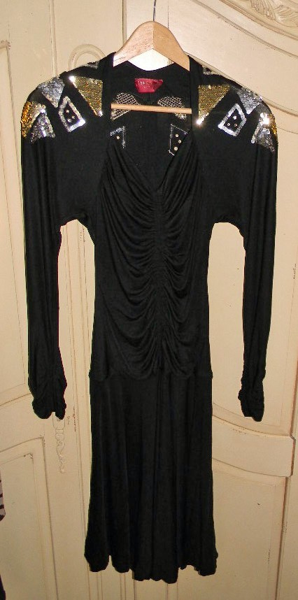 VINTAGE Jill Fitzsimon 1970s-80s Original Sexy Disco Cocktail Glamour Dress