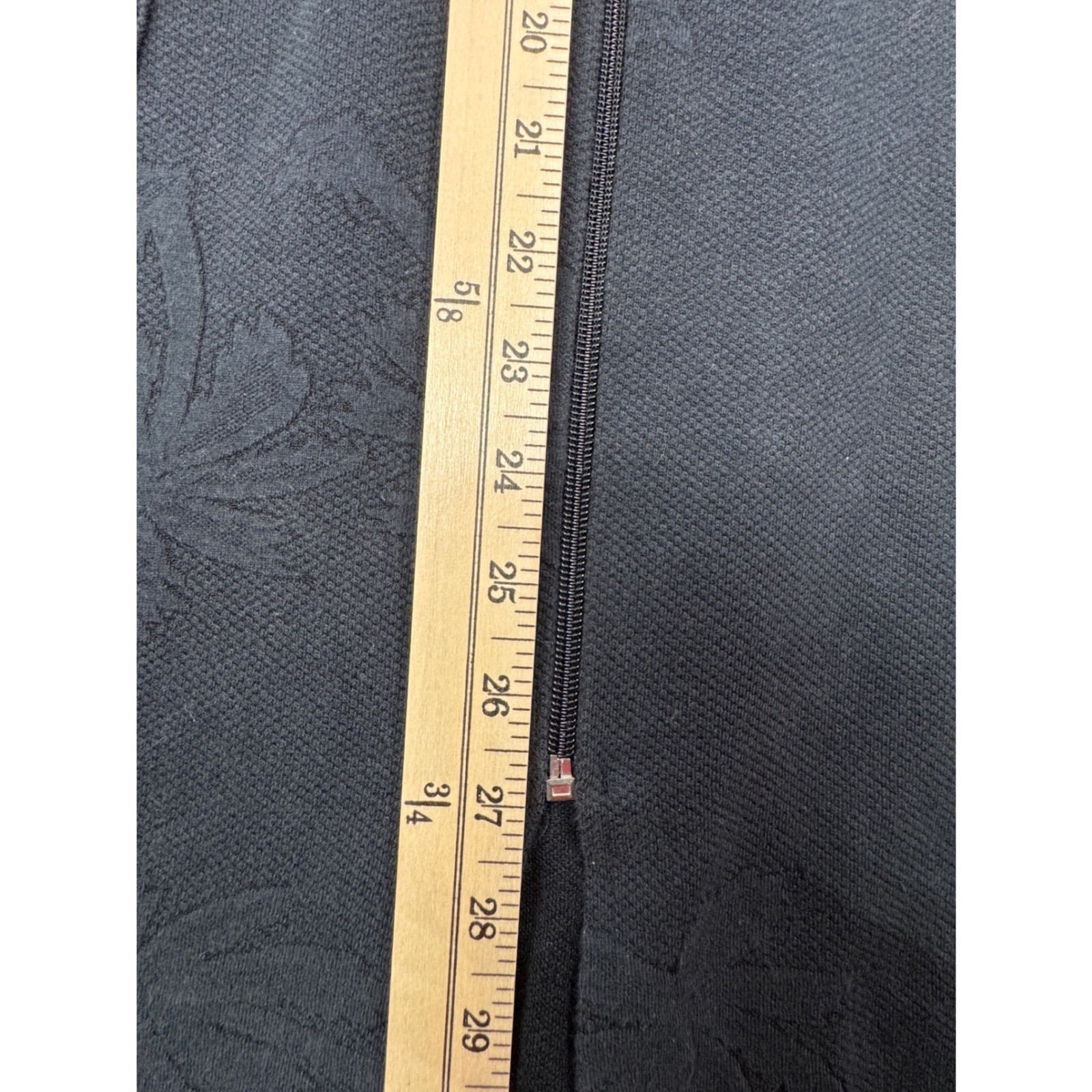 Whimsy Beach Vintage Coastal Knit Zip Up Tunic Women M Black Palm Tree Jacquard