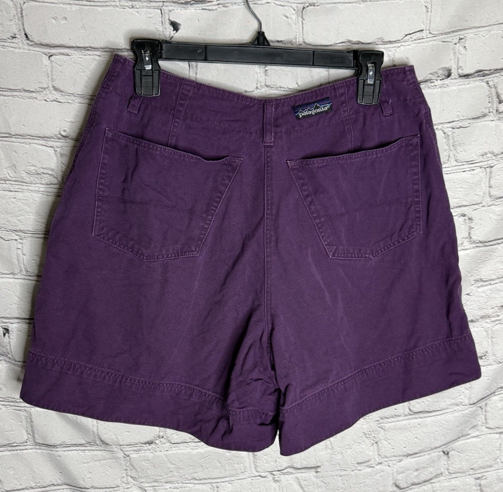 Patagonia Vtg 90s Wm’s Cotton High Rise Stand Up Shorts Purple Size 14