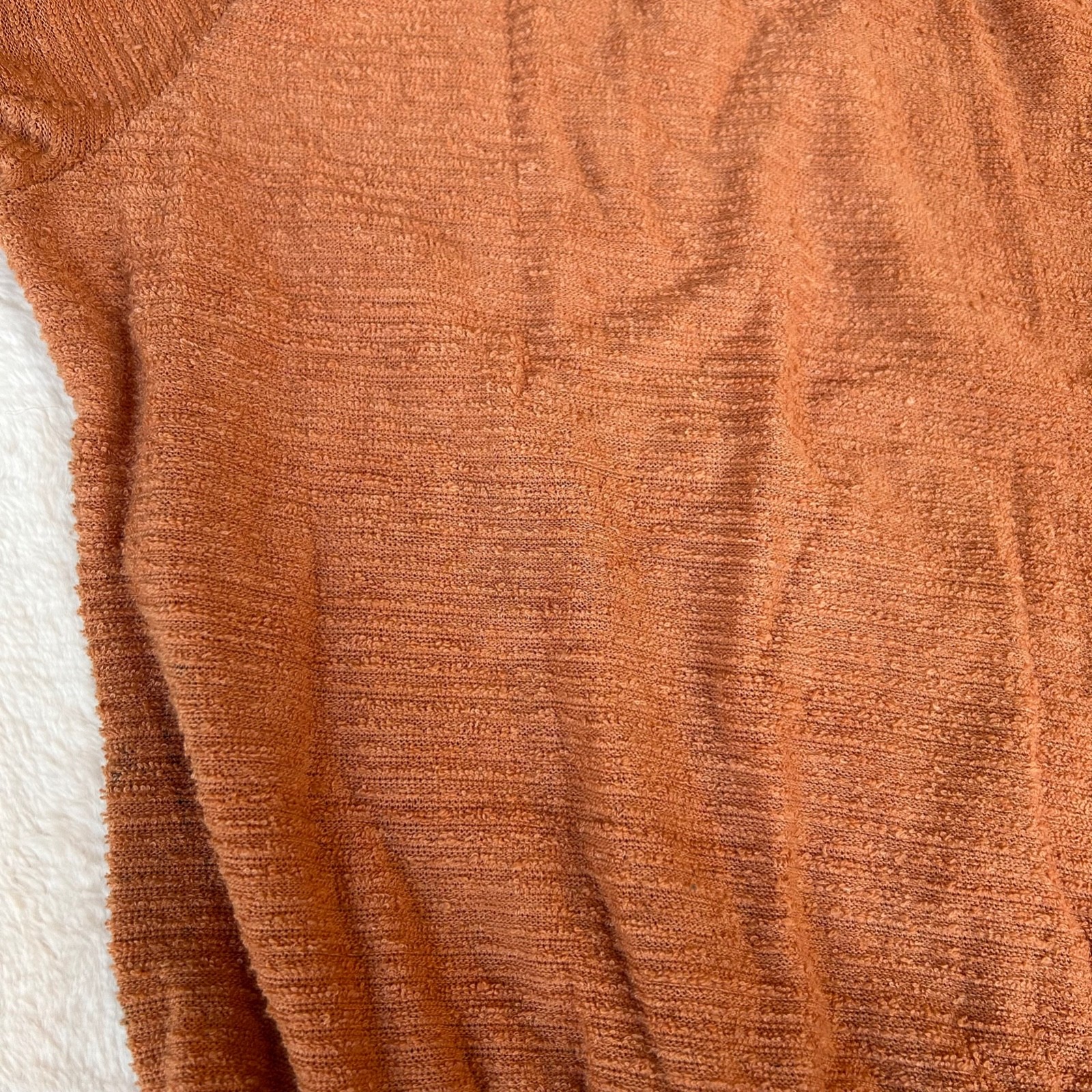 Vintage 1970s–80s Rust Cottagecore Prairie Peasant Puff Sleeve Crop Top Womens M