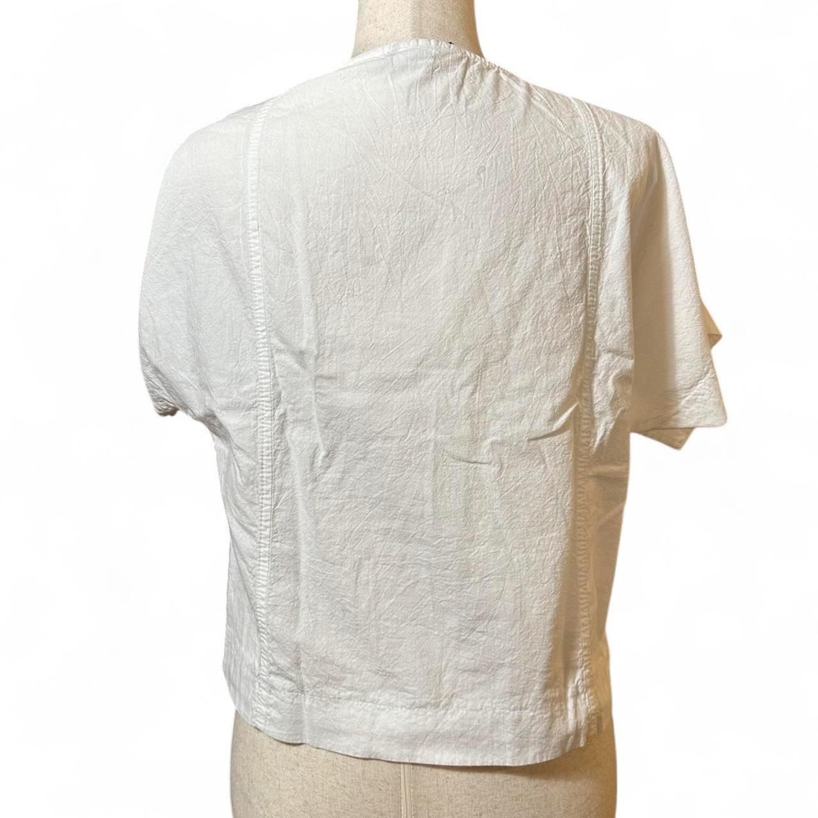 80s Dabney Paris New York White Drop Shoulder Fitted Business Casual Blouse