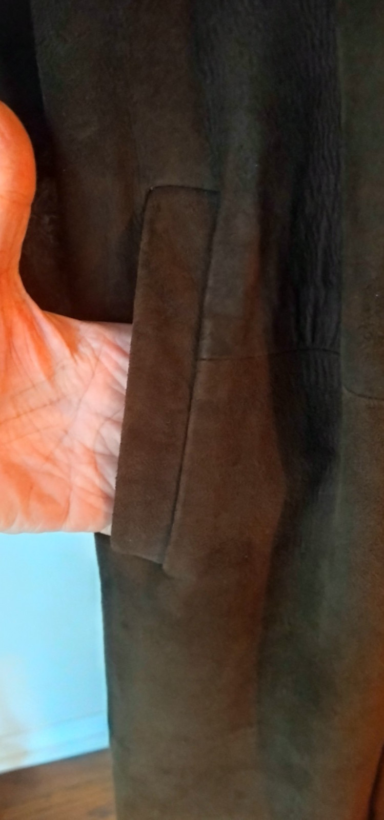 Vintage 70’s Women Chocolate Brown Suede Fox Fur Penny Lane Coat XS/S Belted Y2K