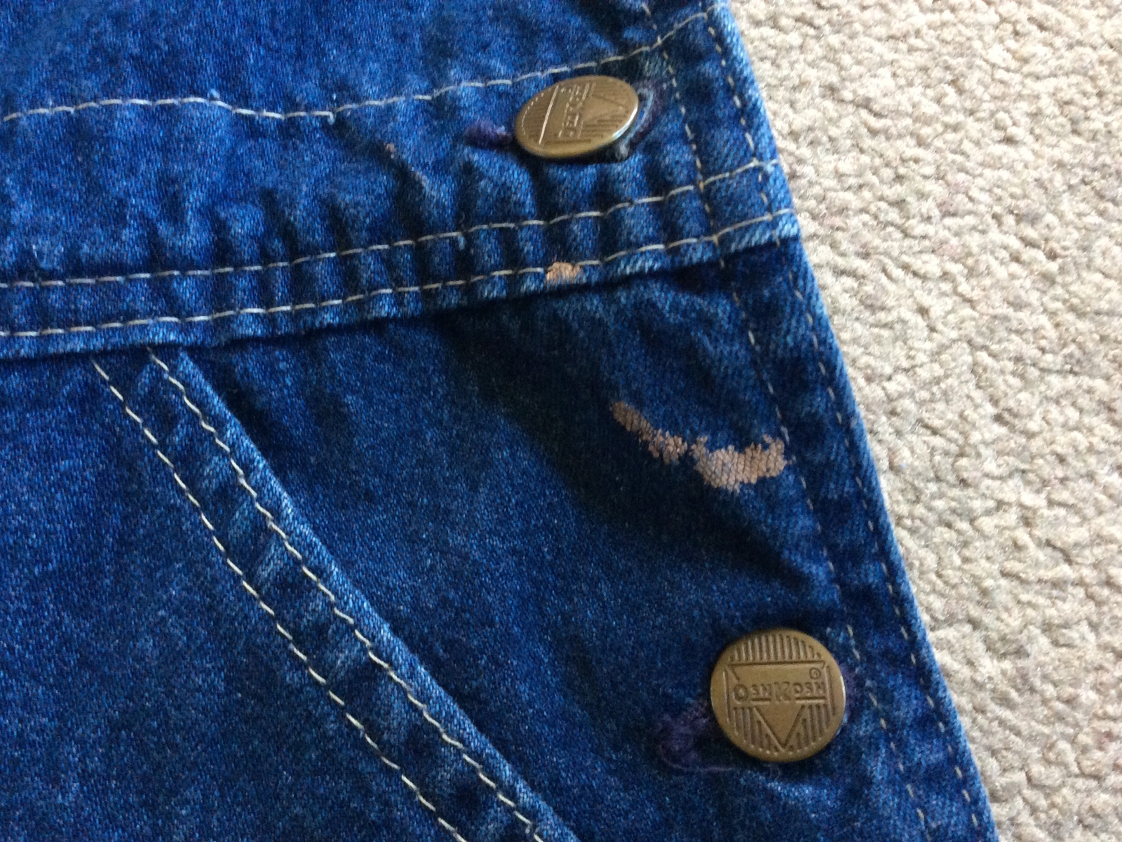 Vintage Oshkosh B’Gosh Vestbak Overalls Jean Cutoff Shorts Size 33/4 Zipper Fly
