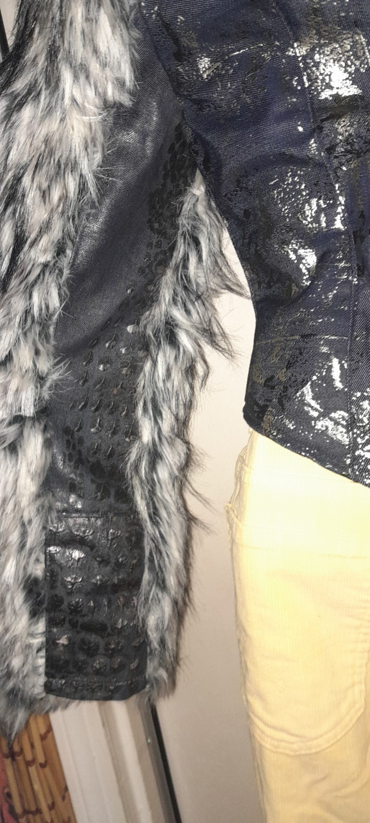 Vtg 90s Y2K RARE 2000s Custom Costume Disney Channel? Fur Rock Glam Stage Jacket