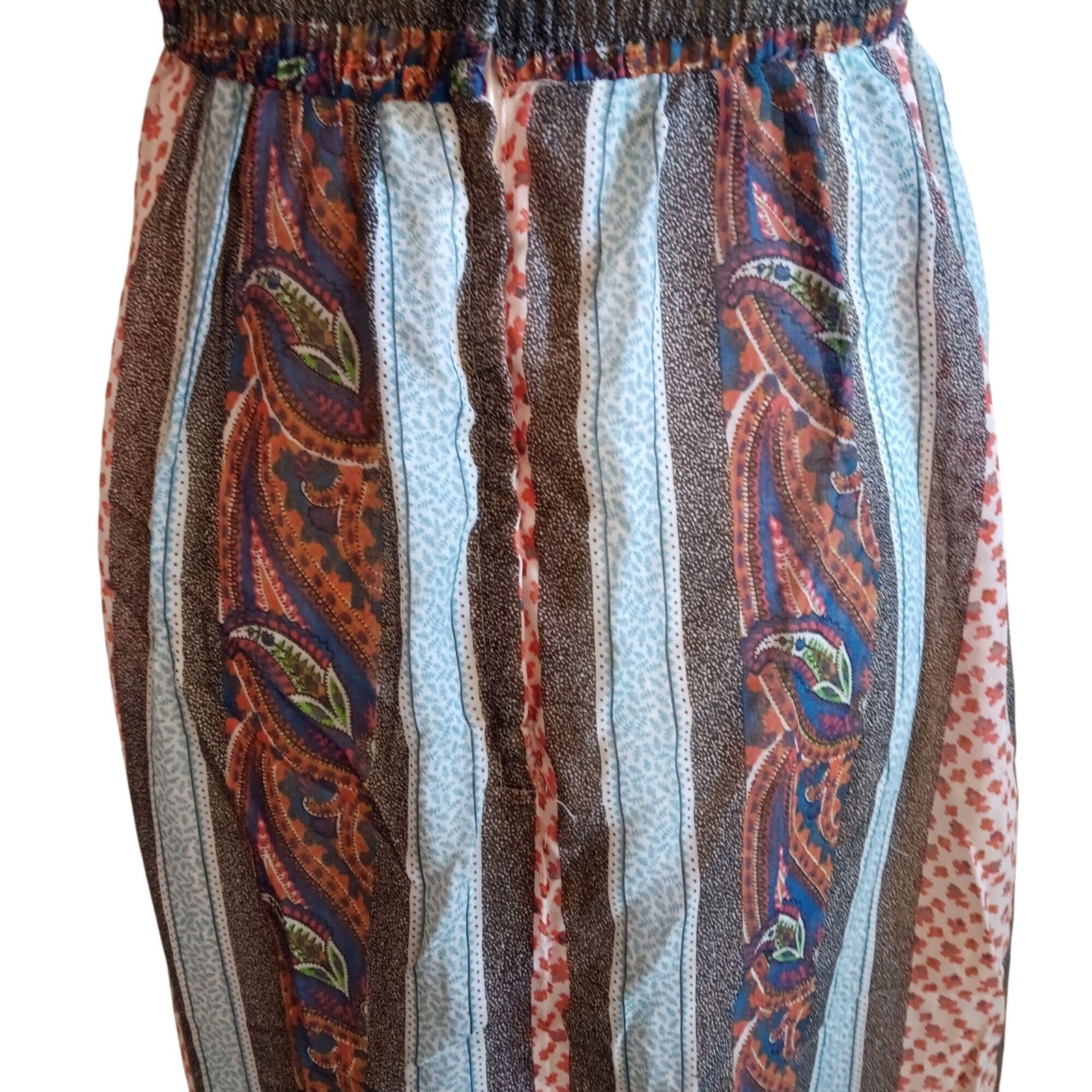 True Vintage Peasant Bohemian Dress sz 9 Maxi Ruffle Trim & Smocked Bodice