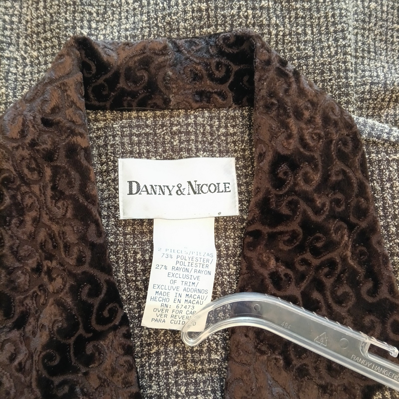 Vintage Danny & Nicole Dress Jacket Intriquit Detail Unique 50’s Style SZ . 8P