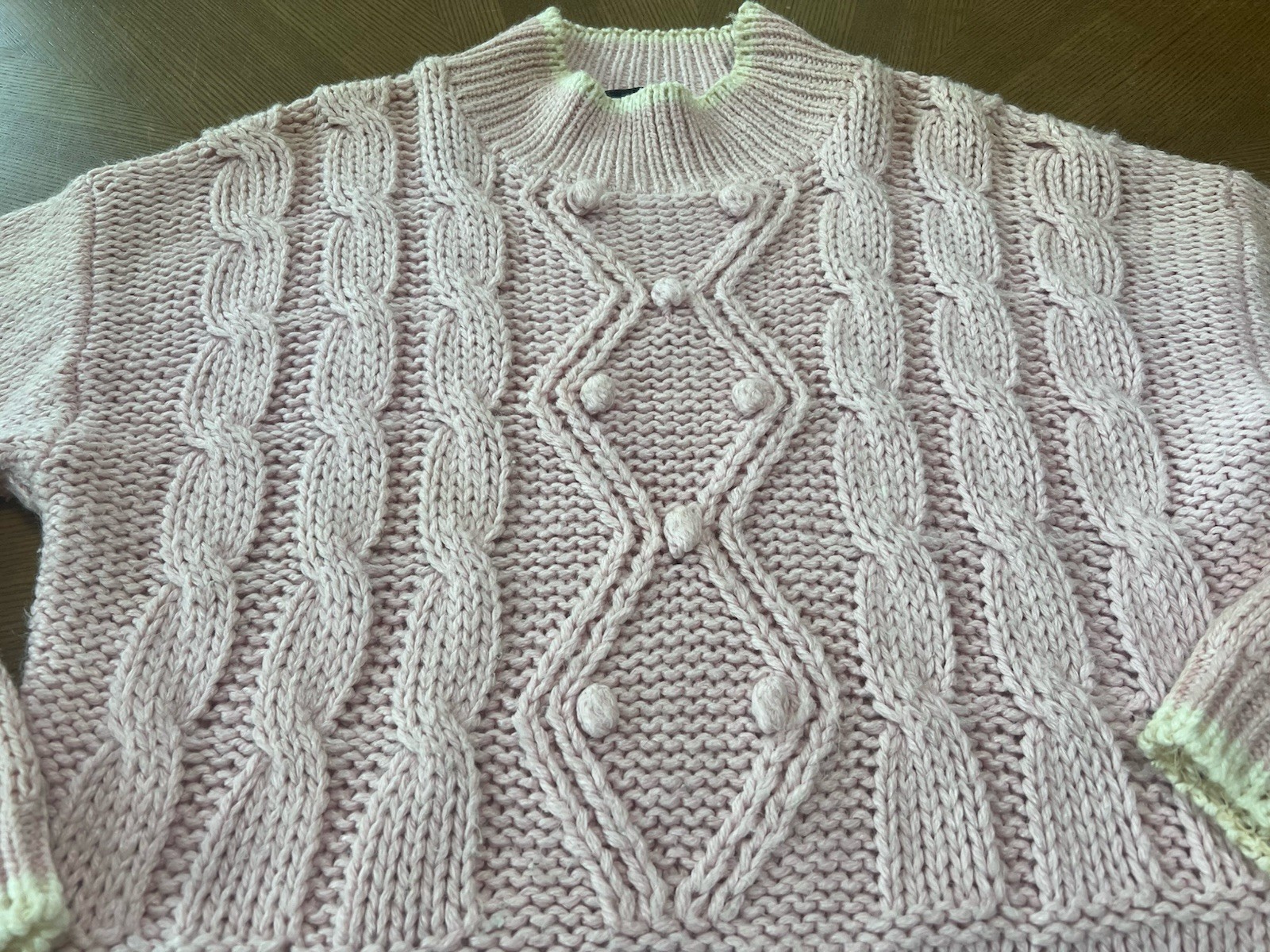 Beldoch Popper Vintage 90’s Cottage-Core Pink Knit Floral Sweater Size Large