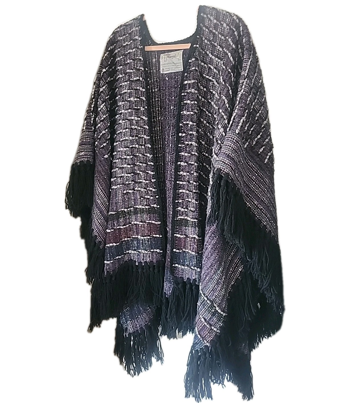 Vintage Ireland Studio Donegal Hand Woven Wool Wrap/Poncho/Blanket OS Gorgeous!
