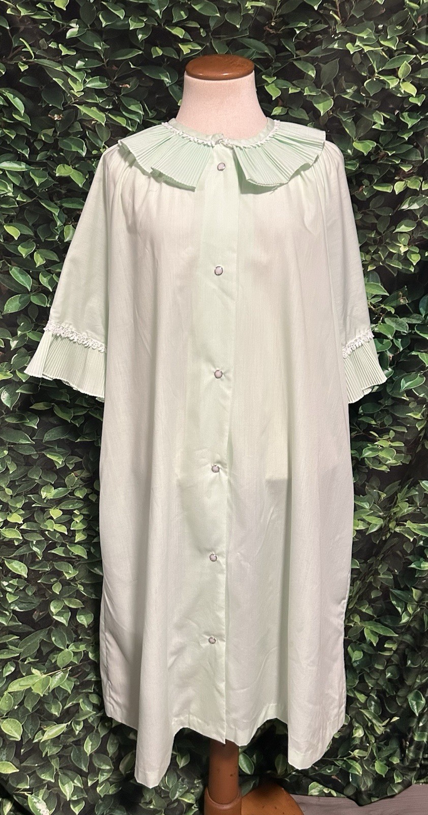 House Coat Gown Grandmacore Seafoam Green Smart Time Vintage Women’s 18