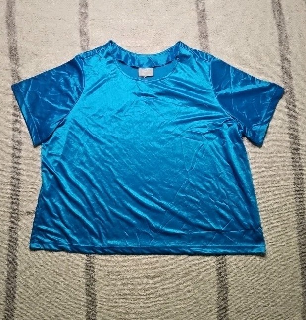 Vintage Blair Metallic Blue Shirt 80’s/90’s. 3XL women Large