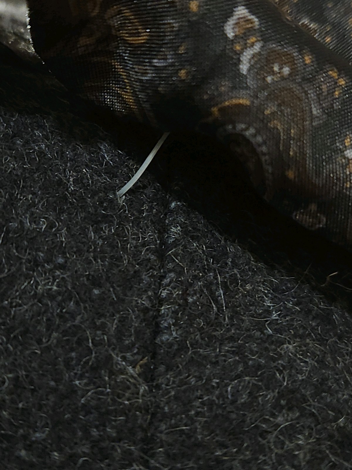 Vtg 80s Jofeld by Forstmann Coat Womens PL Wool Charcoal Blk Paisley Scarf