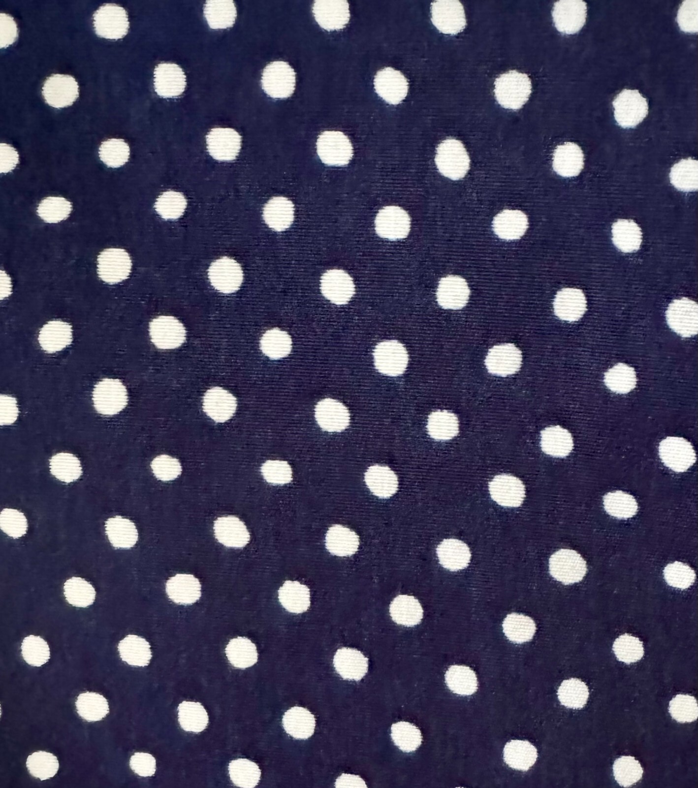 Vintage 80s Navy Blue Polka Dot Nautical Boxy Button Top Blouse M