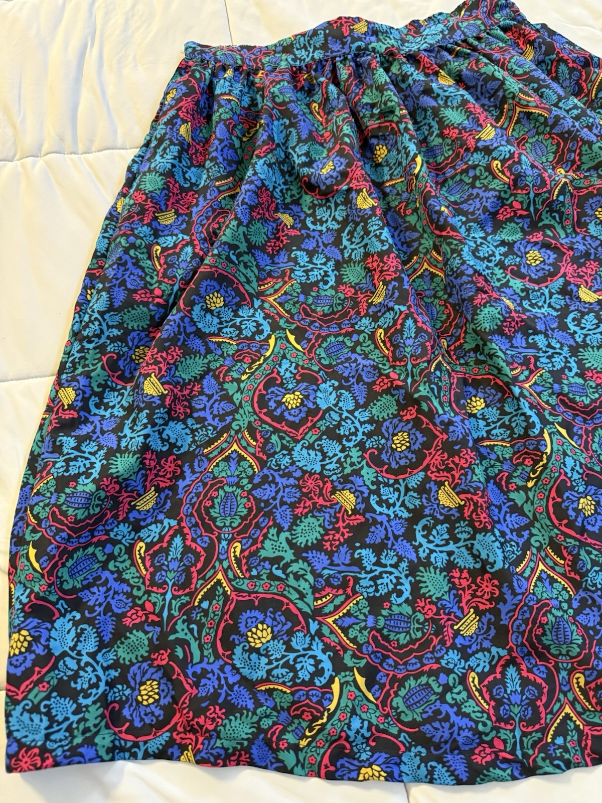 Vintage New Editions Renaissance Skirt L Bold Floral Baroque Made USA 90s Y2K