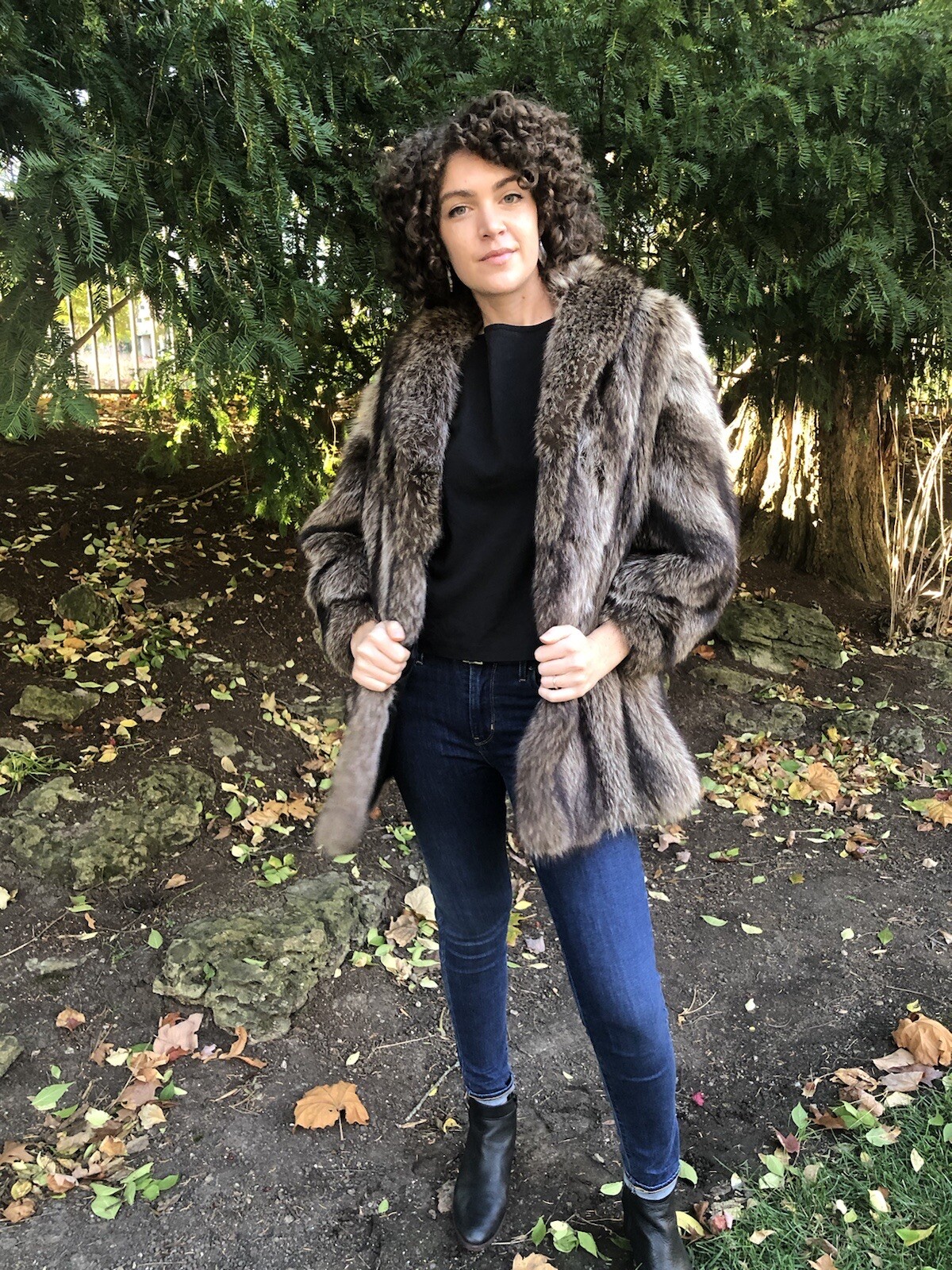 Vintage Canadian Made Raccoon Fur Coat