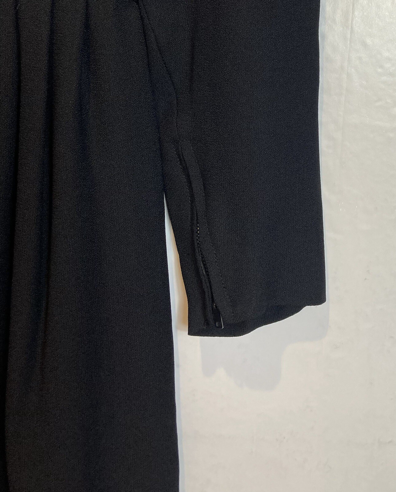 Vintage Another Ann Barry Jr Dress Size 13 Black Draped Back Zippers 60s Goth