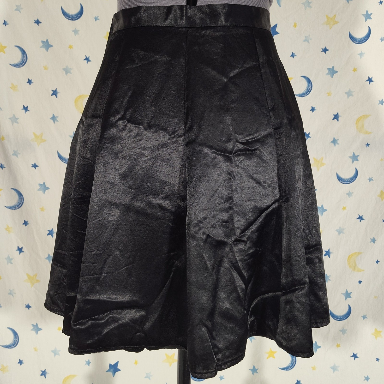 Vintage Star City Clothing Company Black Glossy High Waisted Slip Skirt