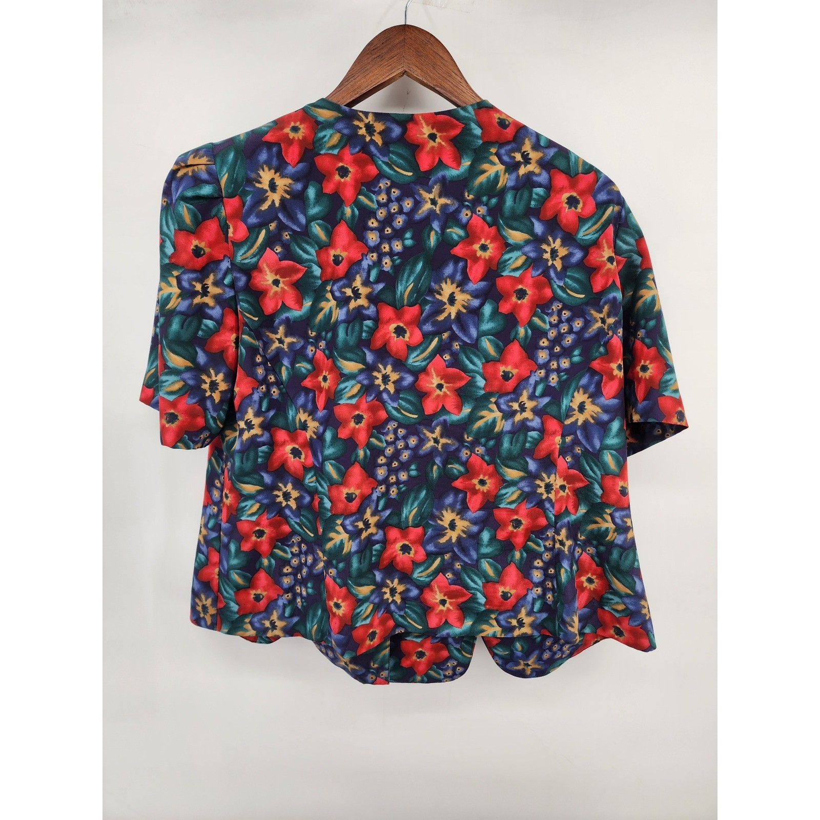 Leslie Fay Vintage Floral Pleated Skirt and Button Front Top Set 14/16WP