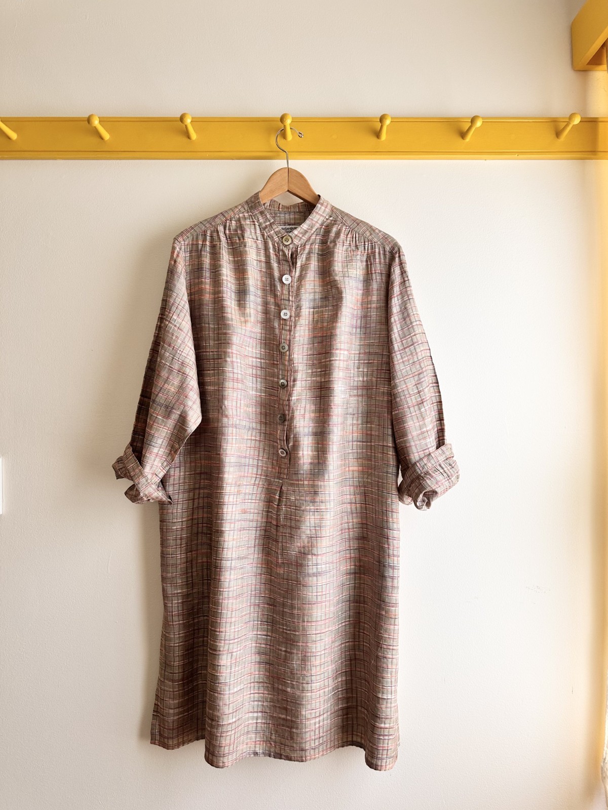 Vintage 70s YVES SAINT LAURENT YSL Rive Gauche made in France silk tunic dress L