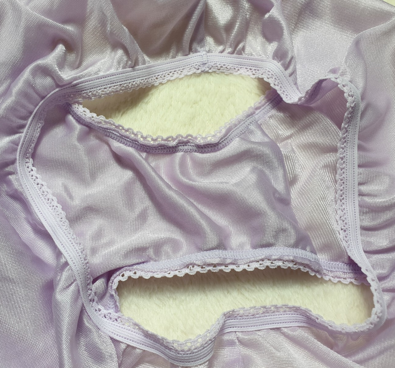 Vintage Silky Purple Panty 100% Nylon Sissy Sheer Brief Size 6-7 Hip 35-39″
