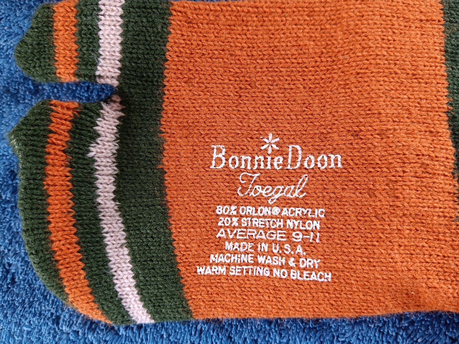 1970s Vtg Toegal Socks Tube Sox Knee Hi 9-11 Orlon Acrylic Nylon BONNIE DOON HTF