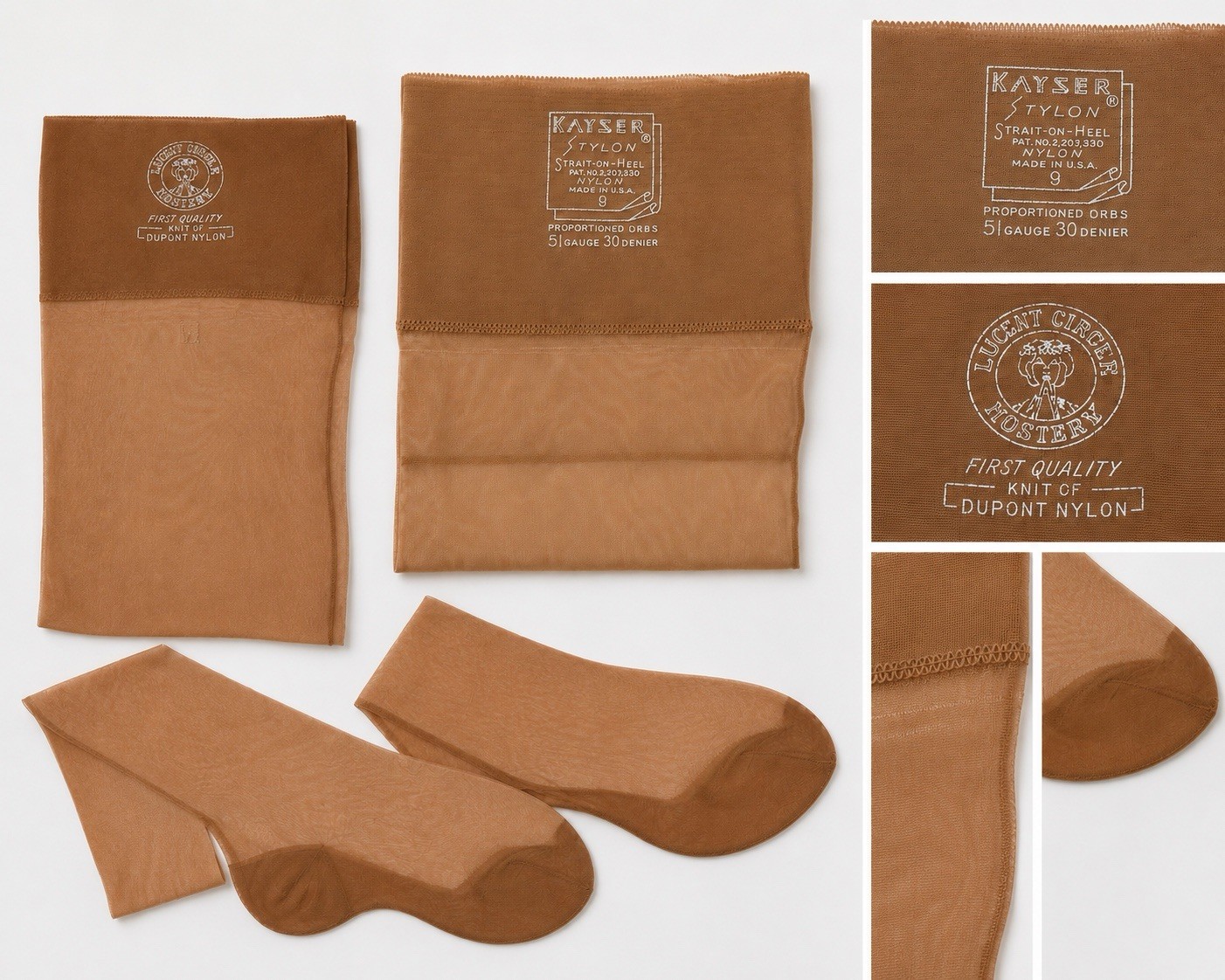 Vintage Kayser Full Fashioned Seamed Flat Knit Stockings 30 Denier 2 Pairs