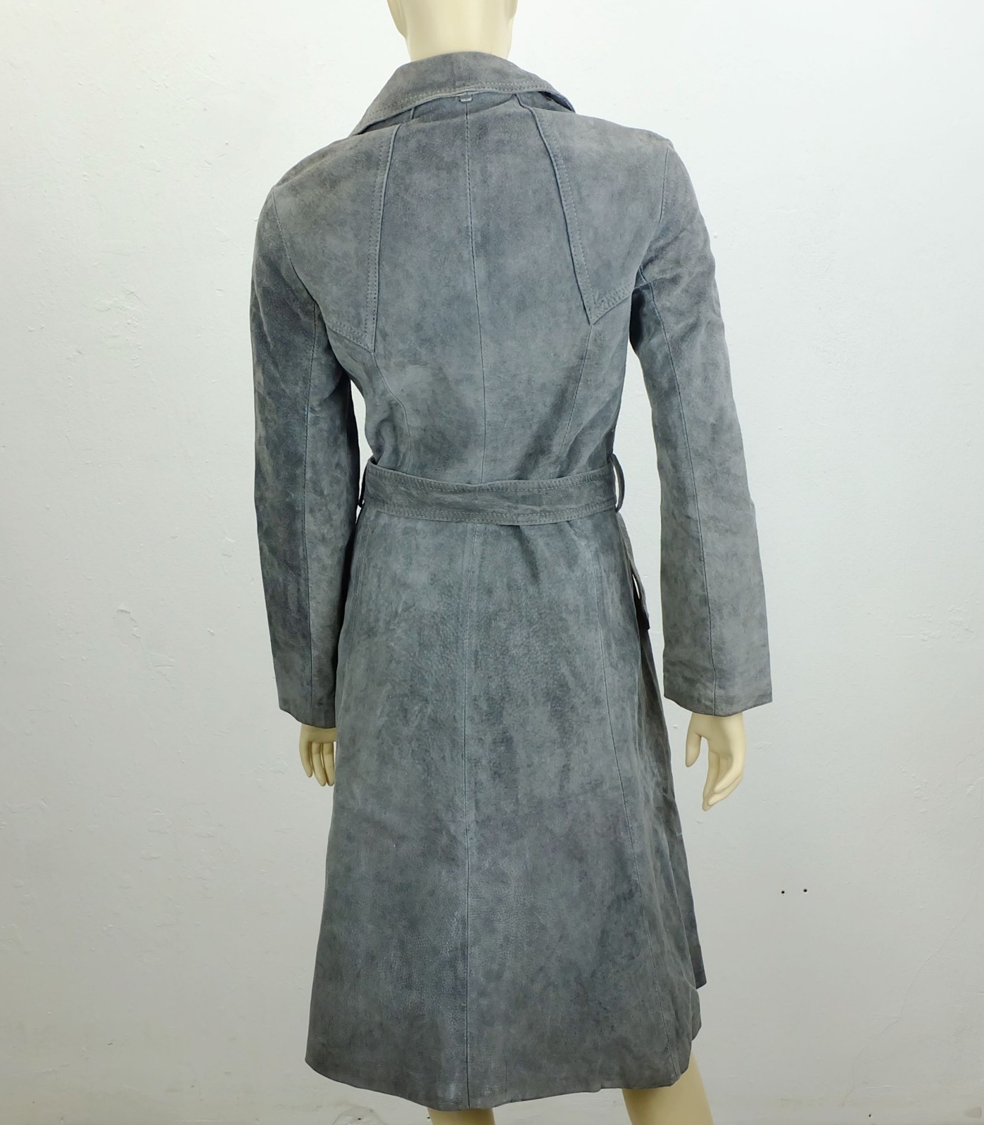 true vintage suede coat size 36 suede coat gray 1970s