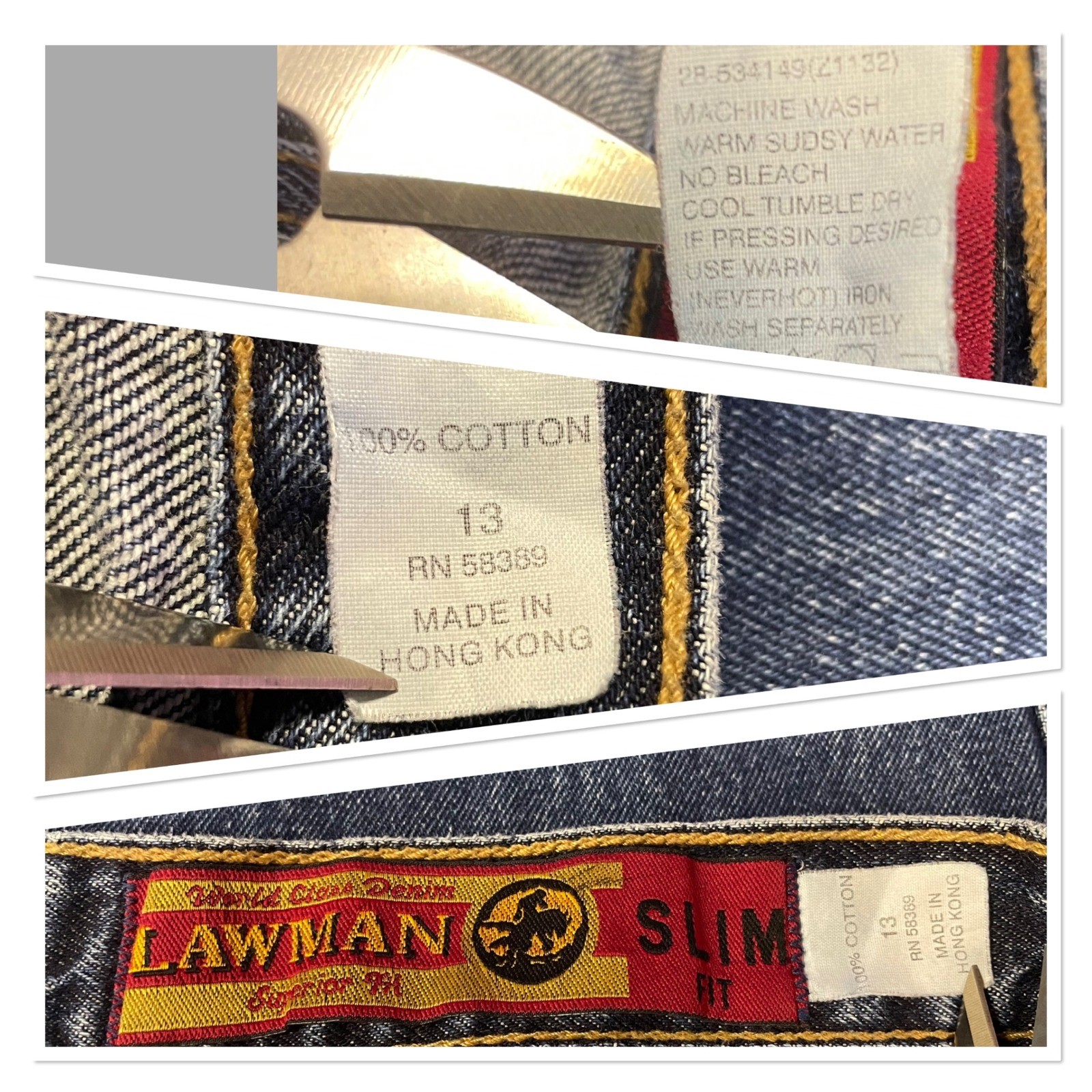 Vtg Lawman Women Western High Waisted Zig Zag Inset Button Fly Denim Jeans W29.5