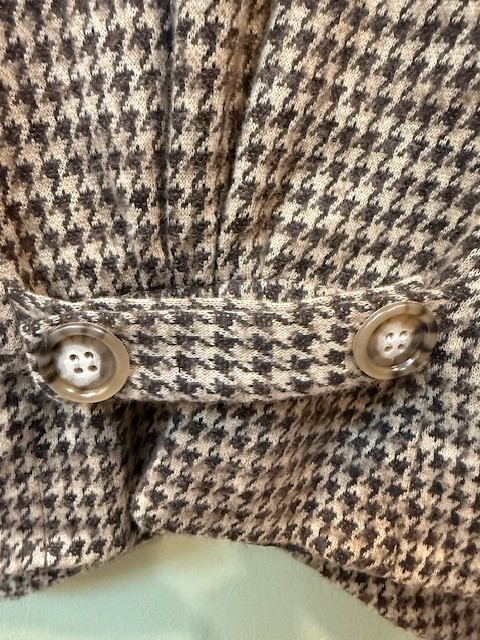 Vintage Ella Moss Mocha Brown Houndstooth Vest Shawl Collar 90’s Sz Medium