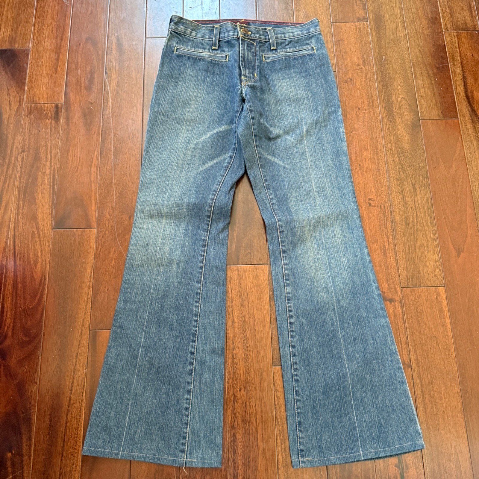 Von Dutch Originals Flare Jeans Womens 28 Y2K Low Rise Made USA Bootcut Boho