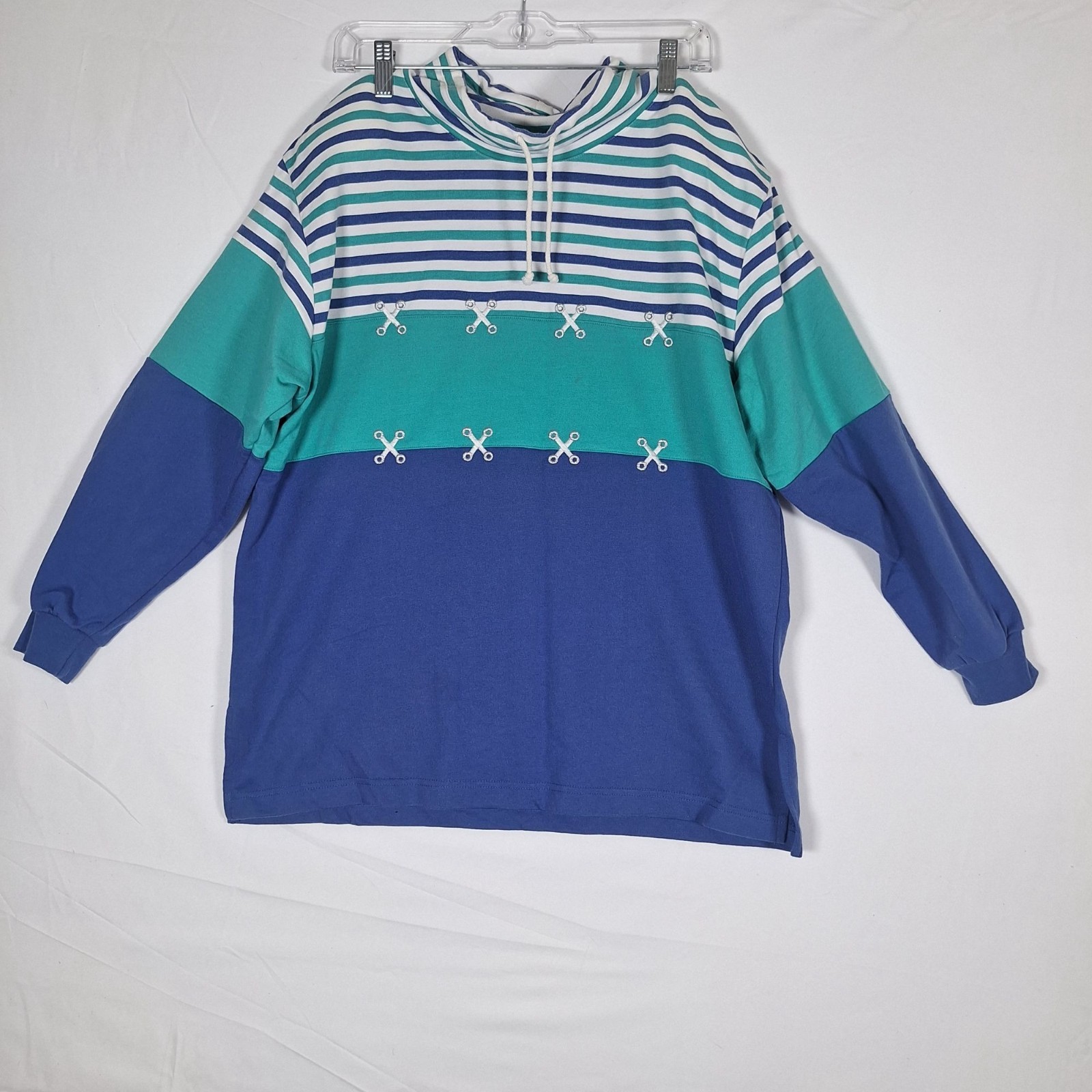 Vintage Koret Sport Drawstring Pullover Shoulder Pads 80s size Large