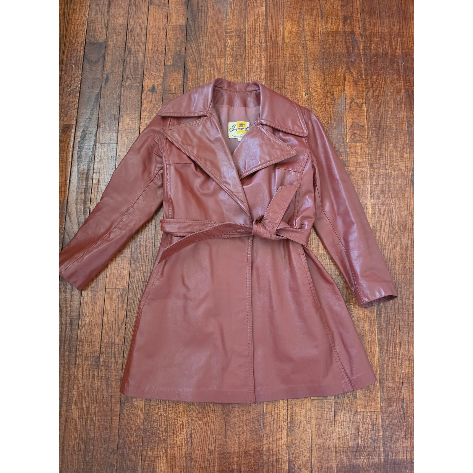 Imperial Leather VTG Grunge Military Utility Bright Brown Jacket sz 5-6 (XS-S)
