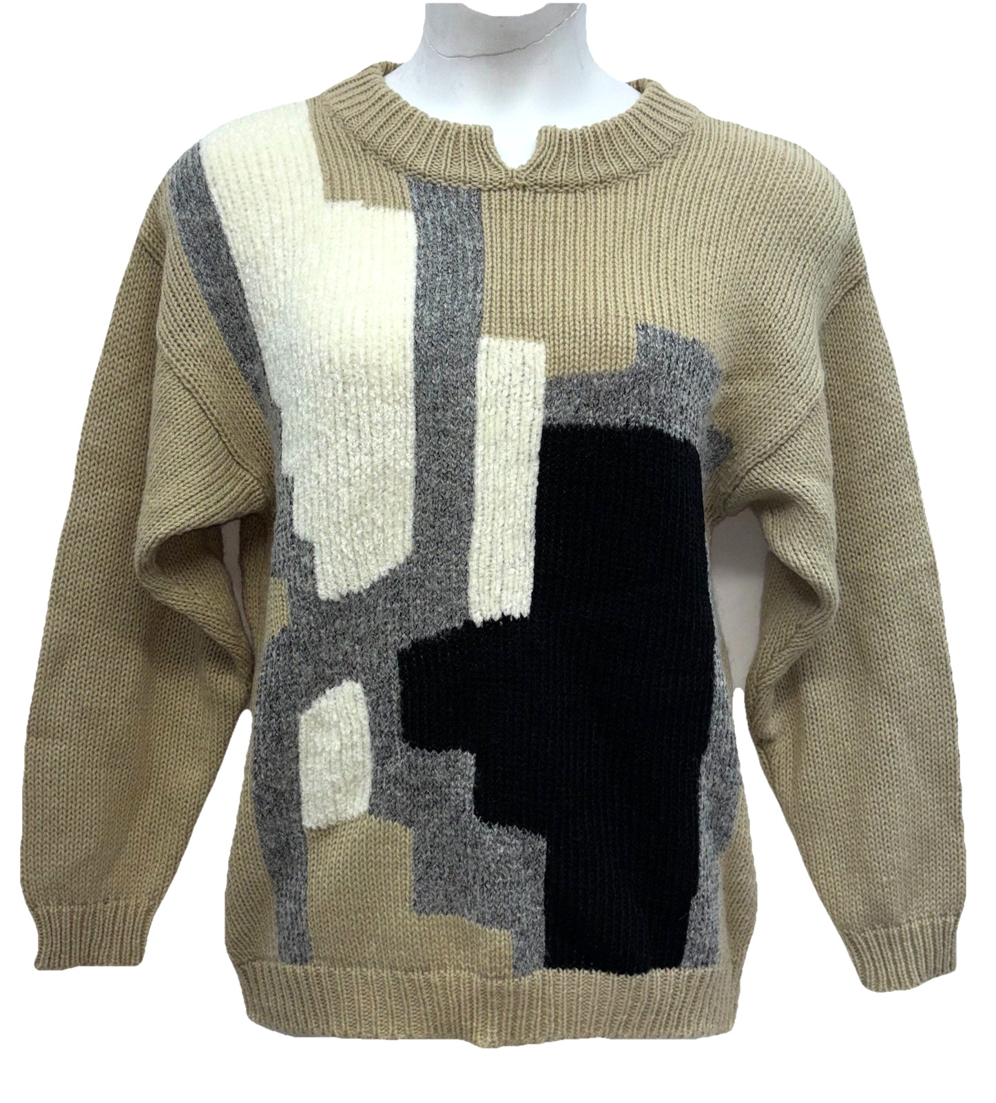 Belier Roche Women Size M Pullover Long Sleeve Wool Blend Sweater Multicolor