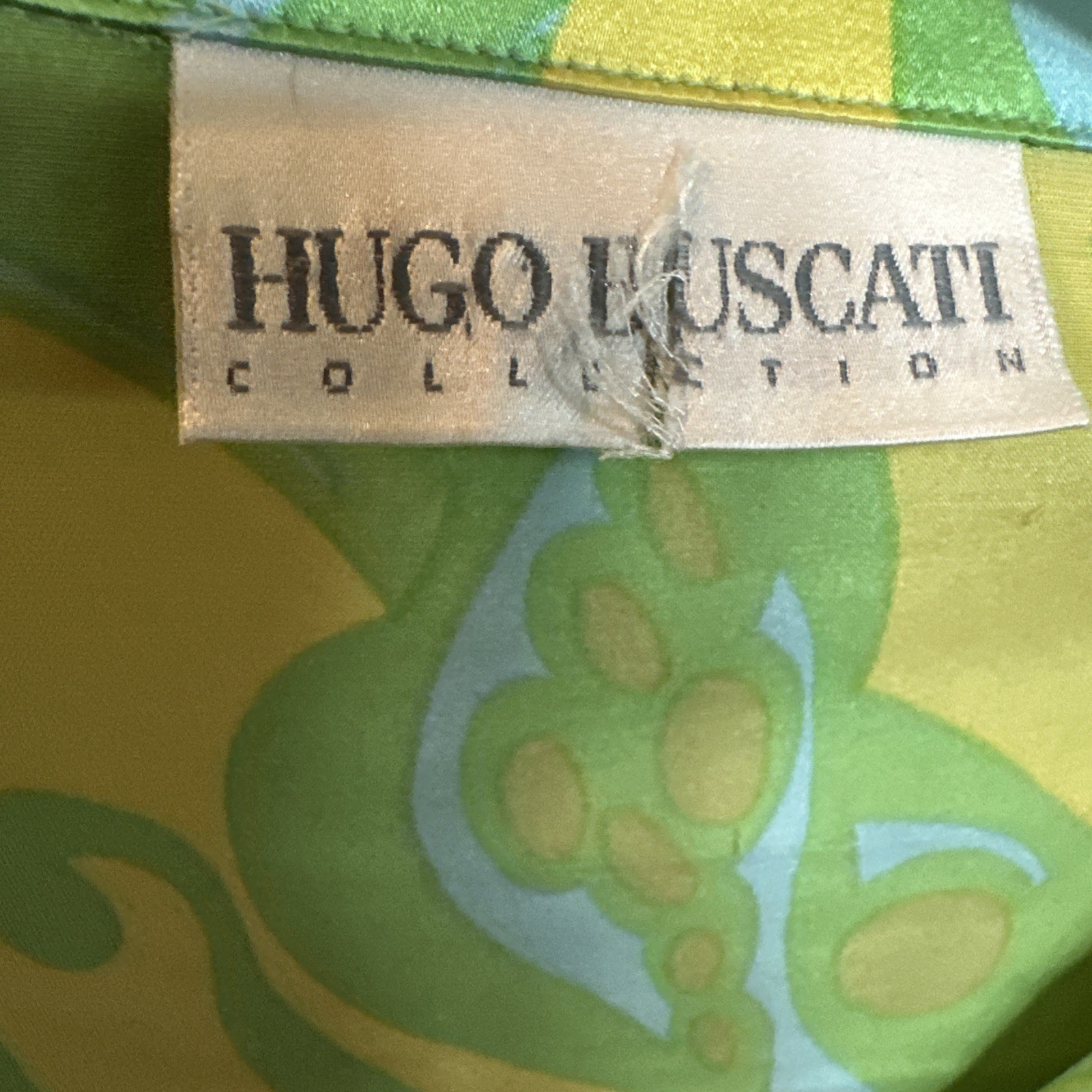 Vintage Unique Hugo Buscati Designer Silk Shirt Stretchy Go Go Mod Dress Sz 8