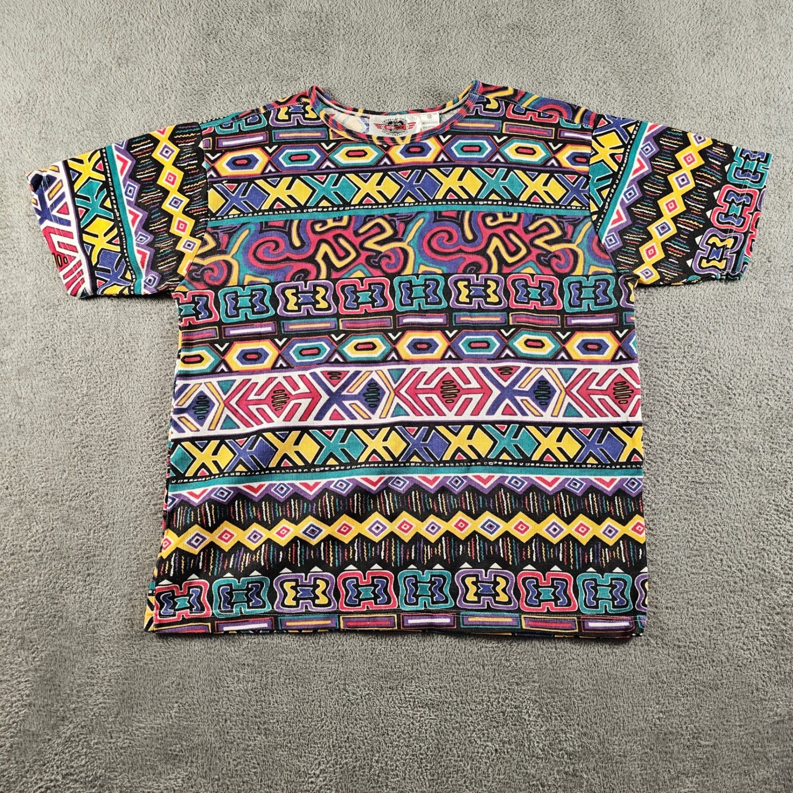 International Extra Touch Sportswear Co Vintage 90s Geometric Print Top 1X