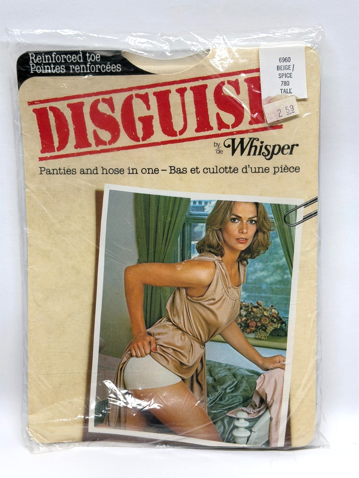 Vintage DISGUISE by Whisper Panties and Hose in One Pantyhose SPICE Size TALL