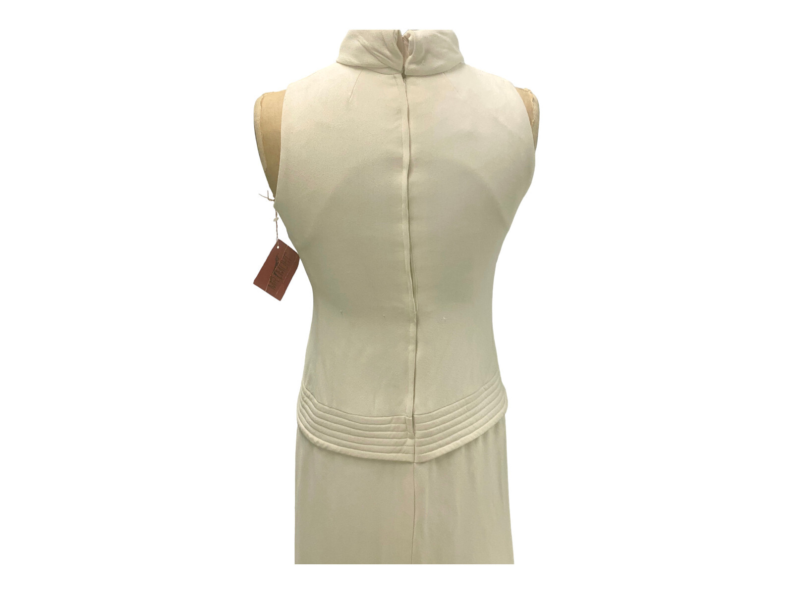 Vintage Mr Mort By Stan Herman Cream Sleeveless Maxi Dress NOS Small/ Med