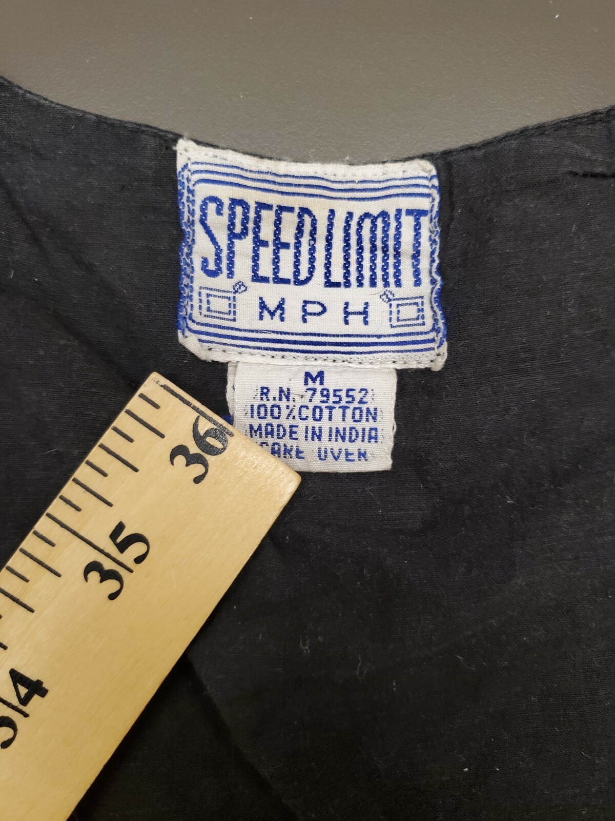 VTG Speed Limit MPH East West Vest Womens Sz M Patchwork Embellished Front India