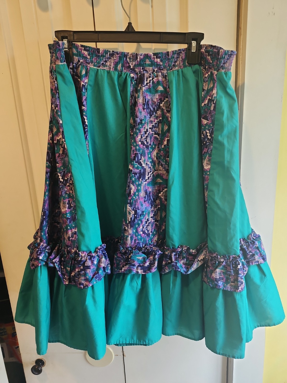 Partners Please! Malco Modes Square Dance Skirt Turquiose Purple Trim Size XL