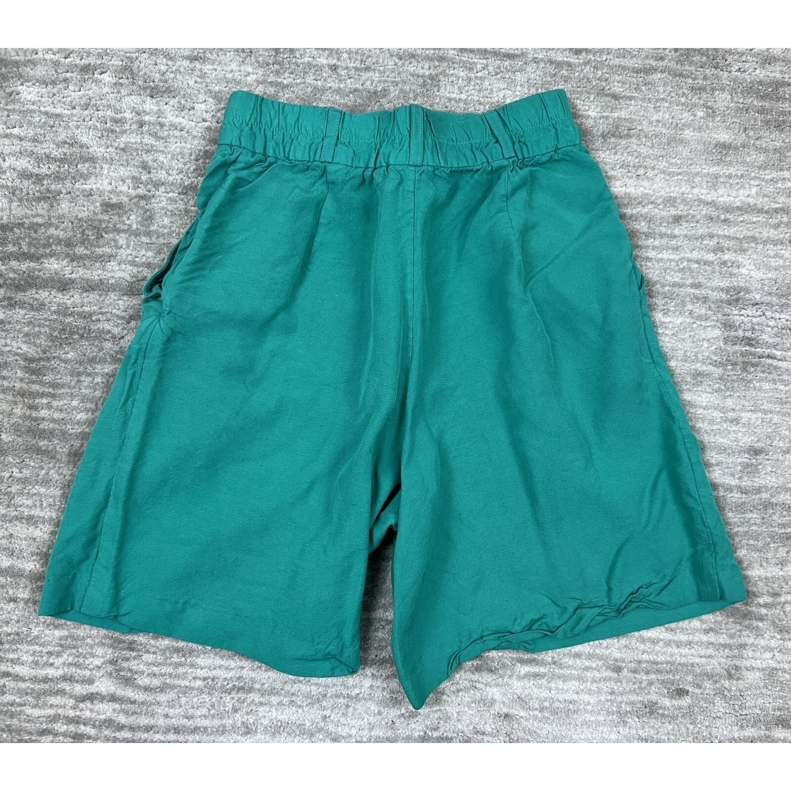 Weathervane Petites Shorts Women 6P Teal Green Vintage Pleated High Waist USA