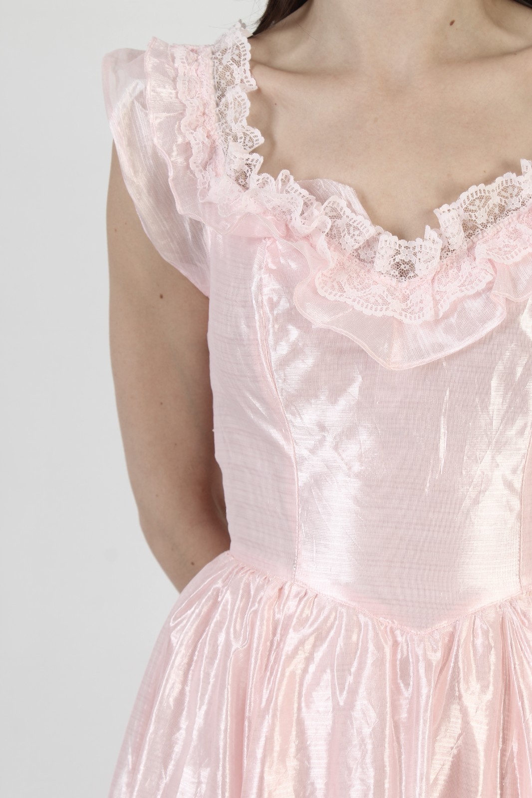 Vintage Pink Victorian Bridal Dress Old Fashion Southern Belle Prom Wedding Gown