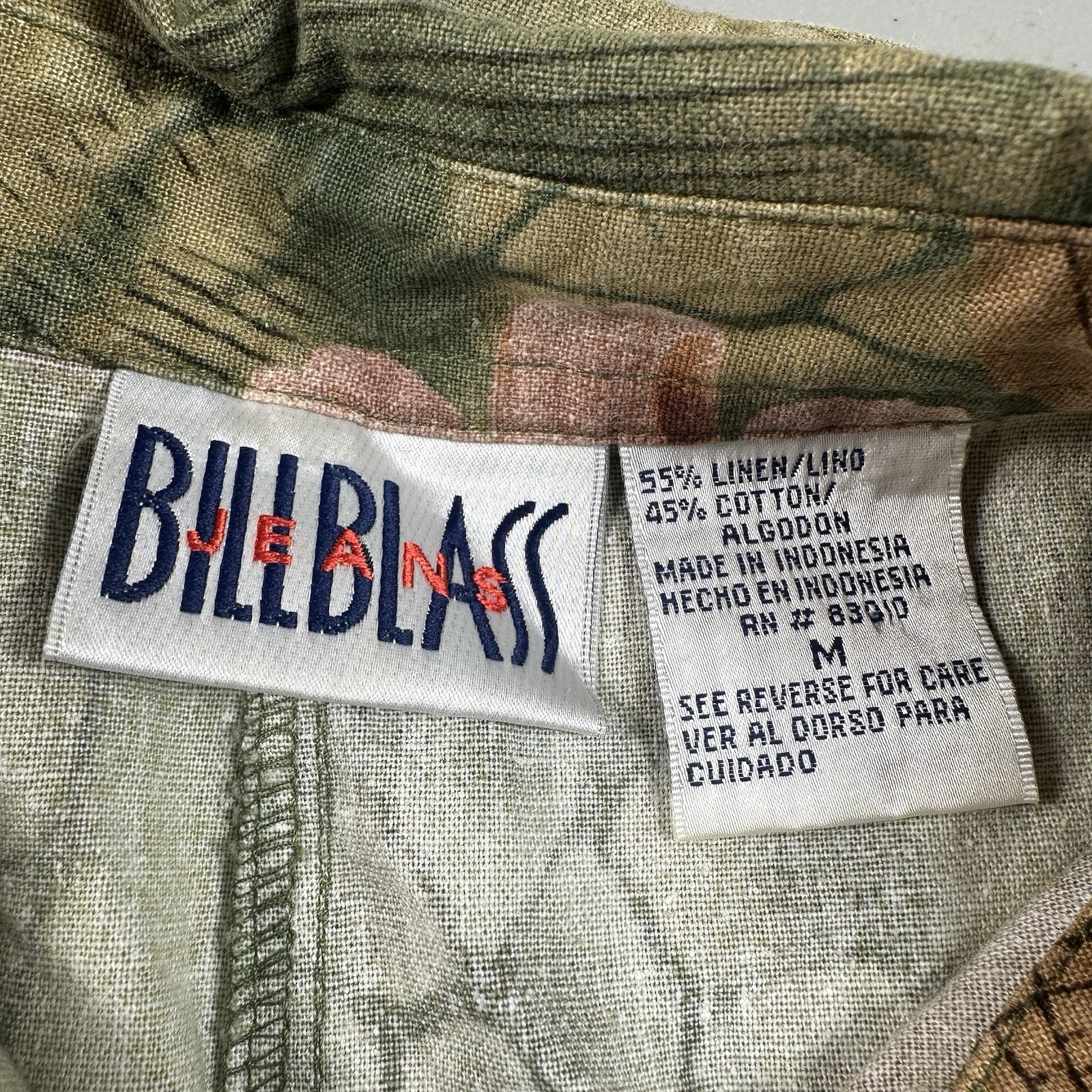 Vintage 90s Bill Blass Dress M/L Flower Midi Maxi Button Front Linen