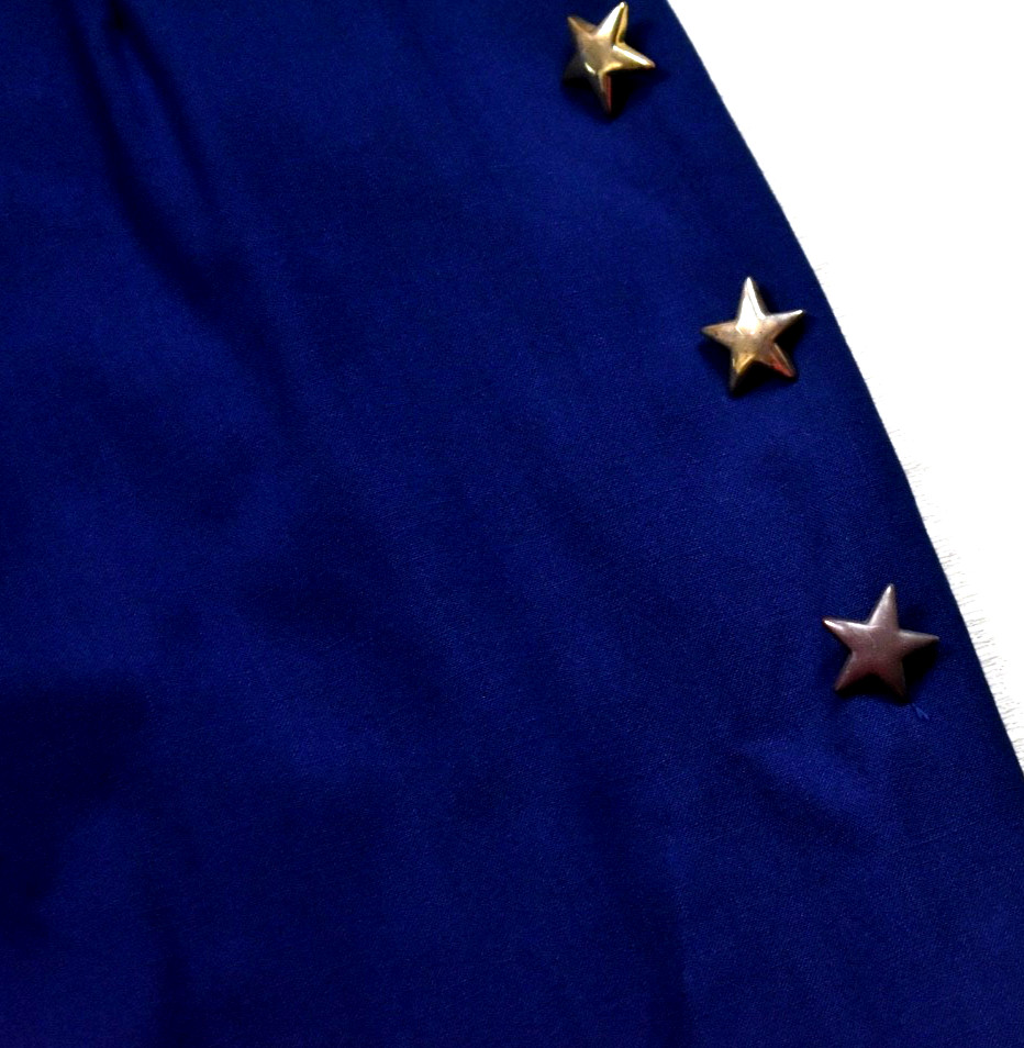 80s Jessica Howard LSheath Dress Navy Blue Gold Stars Americana 14 VTG