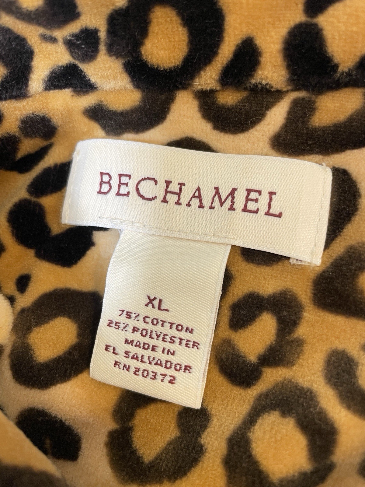 Vtg Velour Cheetah Shirt sweater Animal Print Bechamel XL Button shirt top jacke