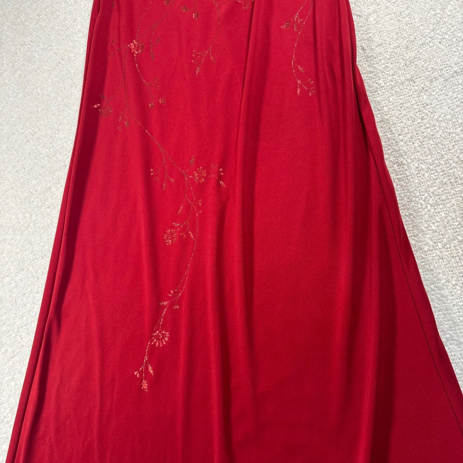 vintage 90s rampage classy wine red glitter floral elegant maxi prom dress y2k