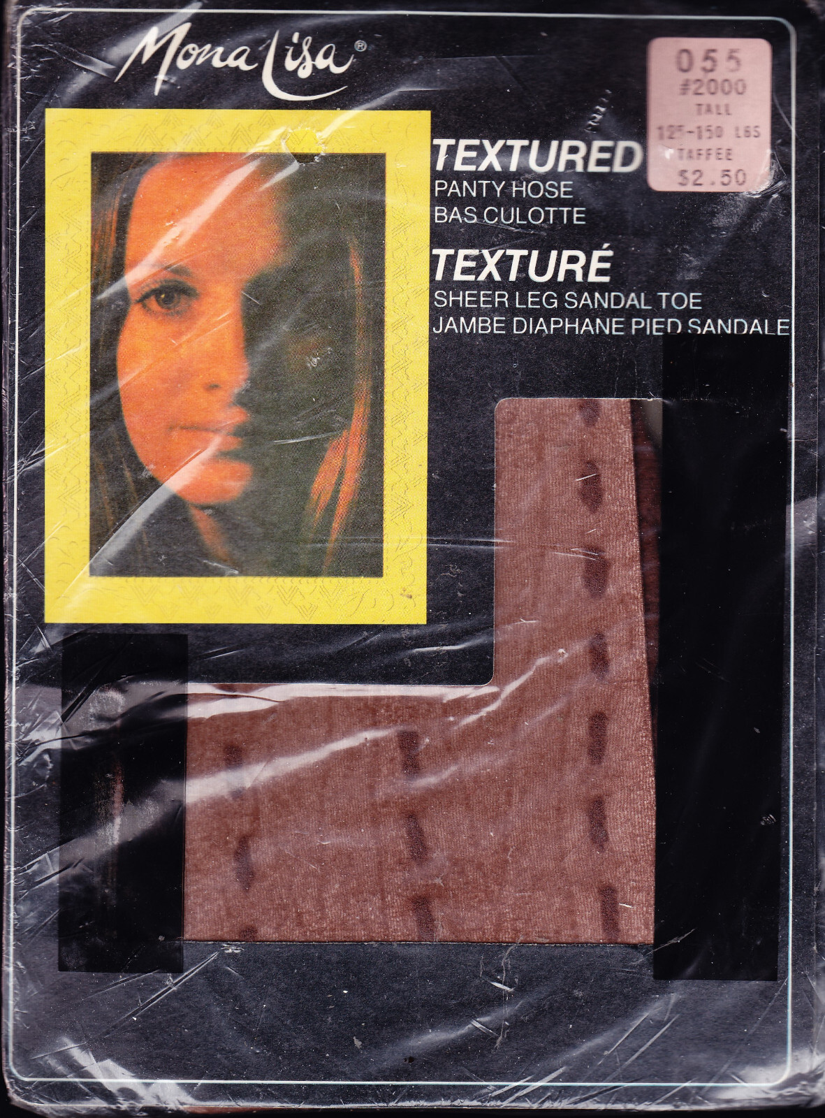 Vintage Pantyhose and Package Mona Lisa – Textured Pantyhose – Sheer Leg