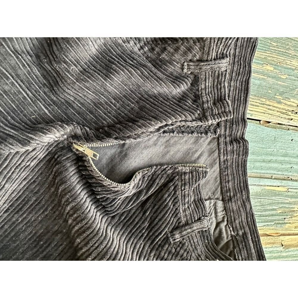 Vintage Quizz New York Black Corduroy Mini Skirt Chevron 100% Cotton goth 11/12